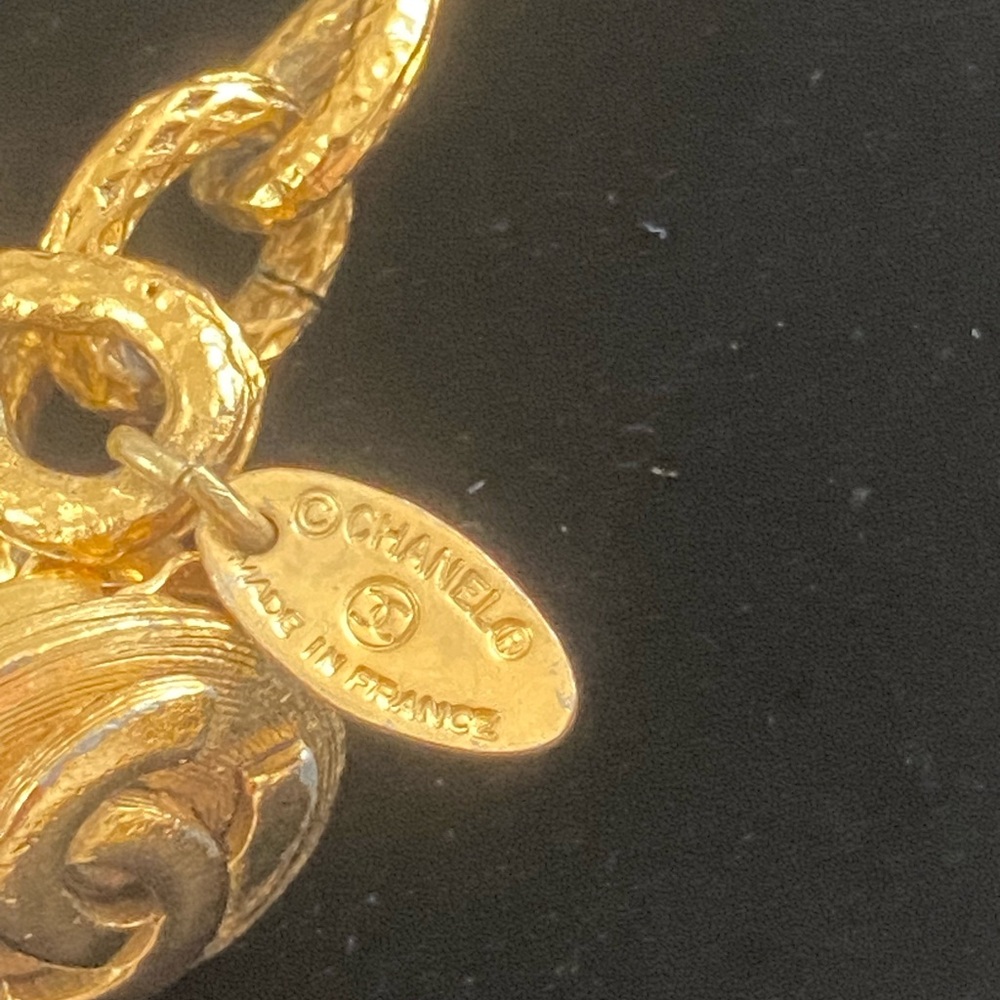 Chanel 24K Gold Plated Chain Long Necklace with Pendant - Picture 6 of 10